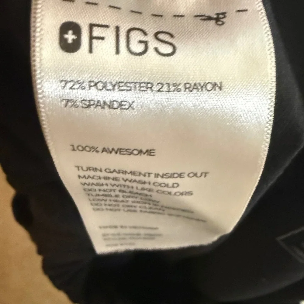 Figs Pisco Basic Scrub Pants Mens Large Black Technical Collection Healthcare
